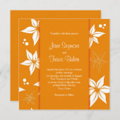 Einladung zur Blumenhochzeit - Orange und Weiß (Vorne/Hinten)