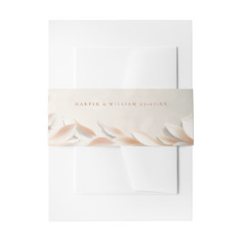 Einladung zur Blumenhochzeit Peach Einladungsbanderole