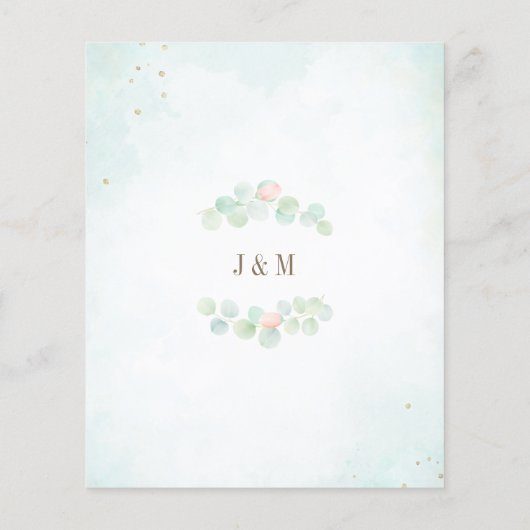 Einladung zur Blumenhochzeit von Budget Airy Folia (Rückseite)