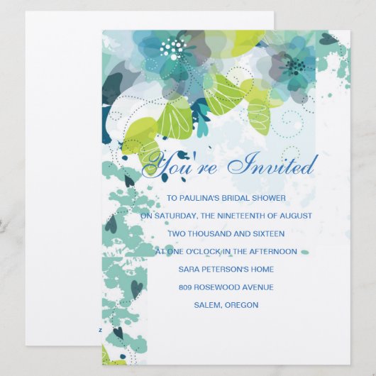 Einladung zur Blumenkaskade (Vorne/Hinten)