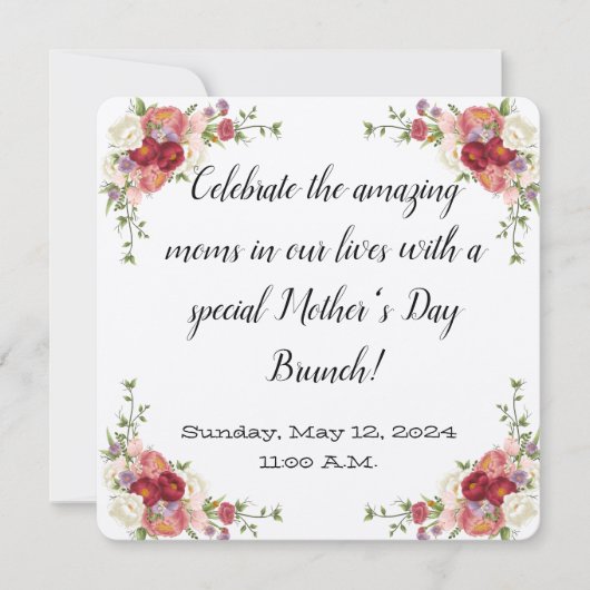 Einladung zur Blumenmutter am Muttertag (Vorderseite)