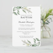 Einladung zur Blumentaufe. Weiße Frühlingsblumen (Stehend Vorderseite)