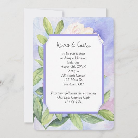 Einladung zur Blumenwasserfarbe (Vorderseite)