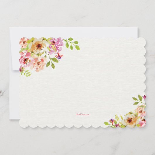 Einladung zur Blumenwasserfarbe #1 (Rückseite)