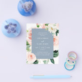 Einladung zur Blush-Floral-Budget-Gruppe Flyer (Einzeln)