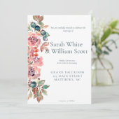 Einladung zur Blush Floral Wedding (Stehend Vorderseite)