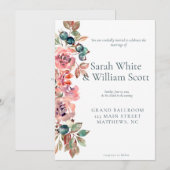 Einladung zur Blush Floral Wedding (Vorne/Hinten)