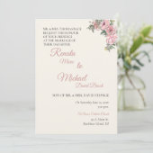 Einladung zur Blush Floral Wedding (Stehend Vorderseite)