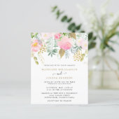 Einladung zur Blush Gold Blumendusche (Stehend Vorderseite)