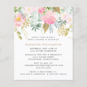 Einladung zur Blush Gold Blumendusche (Vorderseite)