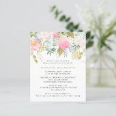Einladung zur Blush Gold Blumendusche (Stehend Vorderseite)