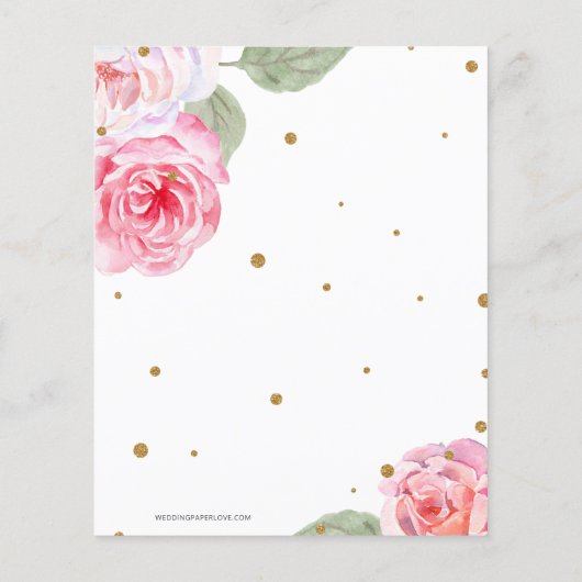 Einladung zur Blush Gold Blumendusche (Rückseite)