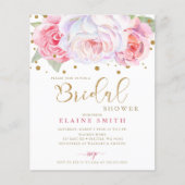 Einladung zur Blush Gold Blumendusche (Vorderseite)