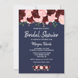 Einladung zur Blush Navy Blue Bridal Dusche in Bur