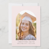 Einladung zur Blush Pink Bow Graduation Party (Rückseite)