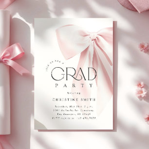 Einladung zur Blush Pink Bow Graduation Party