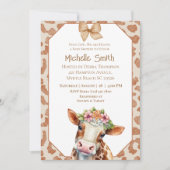 Einladung zur Blütenbraun-Babydusche (Vorderseite)