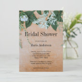 Einladung zur Blütendusche aus Naturleder (Stehend Vorderseite)