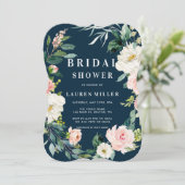 Einladung zur Blütendusche von Navy Blush (Stehend Vorderseite)