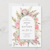 Einladung zur Bohemischen Blütenhochzeit (Vorderseite)