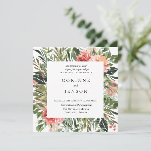 Einladung zur Bohemischen Sommerblumenhochzeit (Stehend Vorderseite)