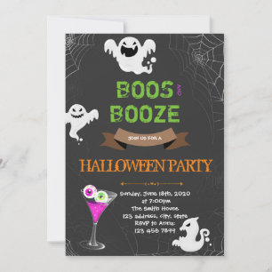 Einladung zur Boos and Booze Halloween-Party
