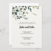 Einladung zur Botanischen Grace Hochzeit (Vorne/Hinten)