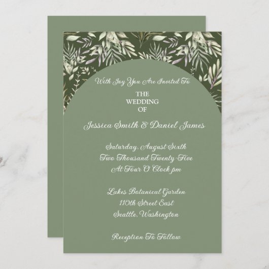 Einladung zur Botanischen Hochzeit (Vorne/Hinten)