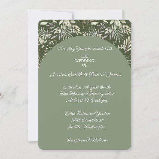 Einladung zur Botanischen Hochzeit (Vorderseite)