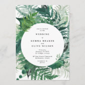 Einladung zur Botanischen Hochzeit von weißer Eleg (Vorderseite)