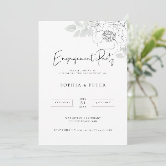 Einladung zur botanischen Illustration (Stehend Vorderseite)