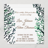 Einladung zur botanischen Kunsthochzeit (Vorne/Hinten)