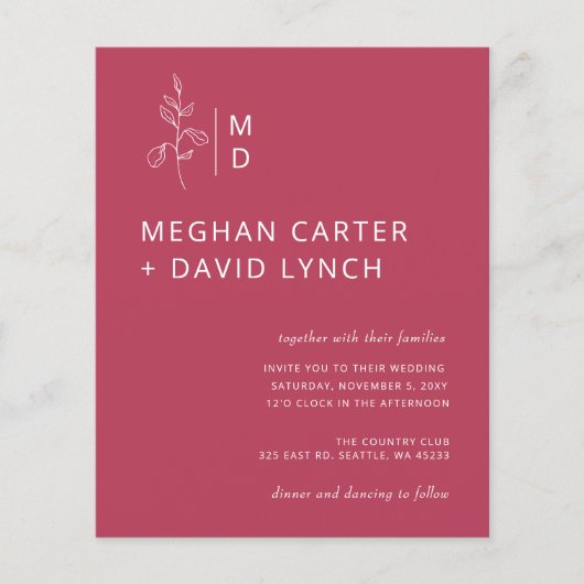 Einladung zur Botanischen Monographie (Vorderseite)