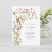 Einladung zur Botanischen Vintage Hochzeit (Stehend Vorderseite)