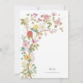 Einladung zur Botanischen Vintage Hochzeit (Rückseite)