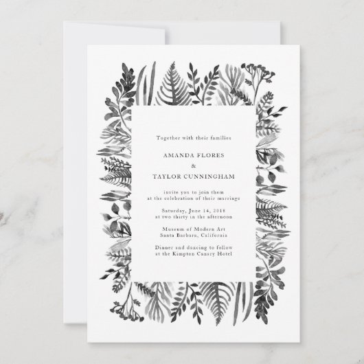 Einladung zur botanischen Wasserfarbe (Vorderseite)