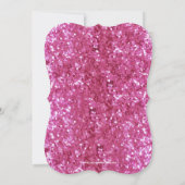 Einladung zur Bow Graduation Party in Rosa Glitzer (Rückseite)