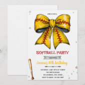 Einladung zur Bow-Softball-Party (Vorne/Hinten)