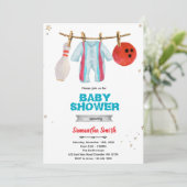 Einladung zur Bowling-Baby-Party (Stehend Vorderseite)