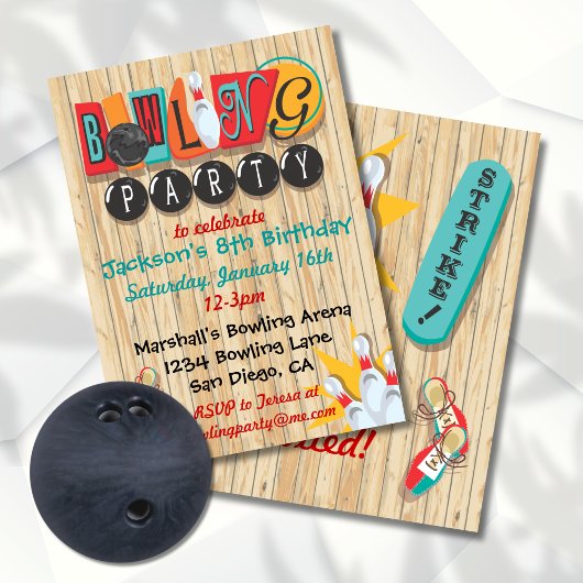 Einladung zur Bowling-Party