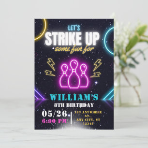 Einladung zur Bowling-Party, Geburtstag Junge Bowl