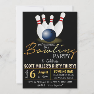 Einladung zur Bowlingparty für Erwachsene