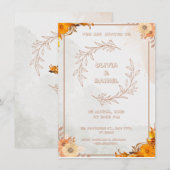 Einladung zur Braun-Gelb-Hochzeit (Vorne/Hinten)