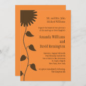 Einladung zur Braun-Sonnenblume-Hochzeit (Vorne/Hinten)