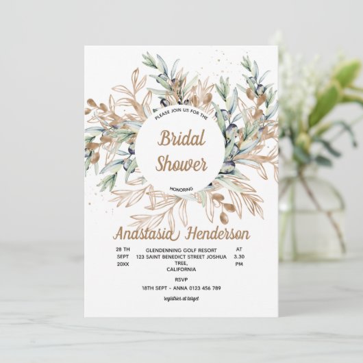 Einladung zur Brautdusche- (Stehend Vorderseite)