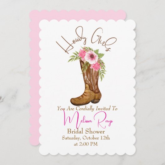 Einladung zur Brautdusche (Vorne/Hinten)