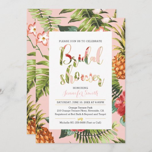 Einladung zur Brautdusche (Vorne/Hinten)