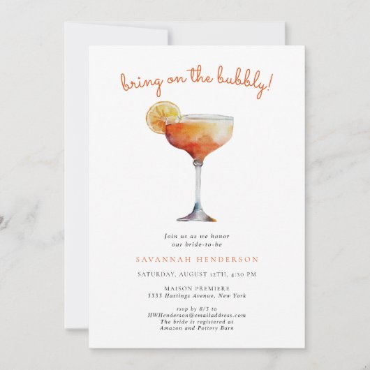 Einladung zur Brautdusche (Vorderseite)