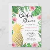 Einladung zur Brautdusche, Ananas aus Gold (Vorderseite)