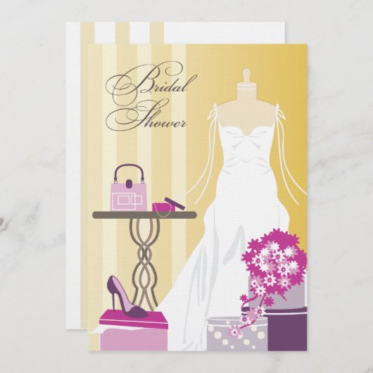 Einladung zur Brautdusche - Berry and Plum (Vorne/Hinten)